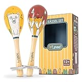 HEJ LØNNE Holz Rassel 2er Set - Maracas Kinder - Holz Musikinstrument zur...