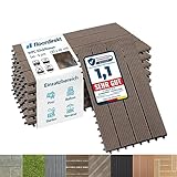 Floordirekt WPC Fliesen 60x30 cm, 1m² = 6 Terrassenfliesen, Klickfliesen,...