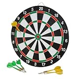 Idena 40375 - Dartscheibe zum Aufhängen, Dartboard mit 2 Seiten,...
