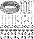 30m Φ 3mm Stahlseil Kit, Drahtseil Spanndraht Edelstahl 304, Stahlseil...