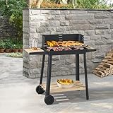 casa.pro Grillwagen Ari Holzkohlegrill BBQ Grillrost aus emailliertem...