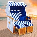 BRAST® Strandkorb Norderney Deluxe für 2 Personen | 120cm breit | 4...