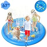 Peradix Splash Pad,170CM Sprinkler Wasser-Spielmatte Anti-Rutsch Splash...