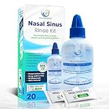 Sinus Rinse Kit, 250 ml Flasche + 20 Salzbeutel, Neti...