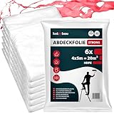 KOTARBAU® 6er Set Abdeckfolie Maler 4x5 m Transparente Plane Baufolie...