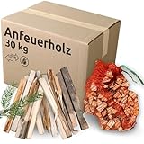 holz4home® Anfeuerholz Getrocknet 30kg (10 x 3kg) I Nadelholz Anzündholz...