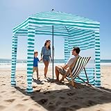VEVOR Strand-Cabana 183 x 183 cm Strandüberdachung mit Seitenwand, UPF 50+...