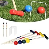 XMTECH Krocketspiel,Krocket Spiel, Spieler, & Erwachsene, Holz Croquet für...