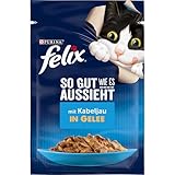 FELIX So gut wie es aussieht Katzenfutter nass in Gelee, mit Kabeljau, 26er...