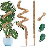Aileem 2 Stück Moosstab Rankhilfe, 122 cm & 63 cm Biegsame Pflanzenstütze...
