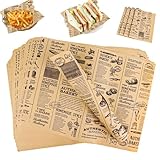 100 Blätter Papierblätter，Lebensmittelverpackungspapier，Burger...