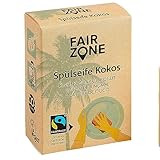 FAIR ZONE Spülseife Kokos Block 80 Gramm - handgemachte Naturseife festes...