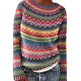 Generisch Norweger Pullover Damen Elegant Casual Winterpullover Mit...