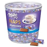 Milka Naps Alpenmilch 1 x 1kg, Zartschmelzende Mini-Schokoladentäfelchen...