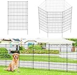 Thealyn Gartenzaun, 5 Paneele, rostfreies Metall, für Hunde, Haustiere,...