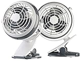 Sichler Haushaltsgeräte Clip Ventilator: 2er-Set Mobile Ventilatoren mit...