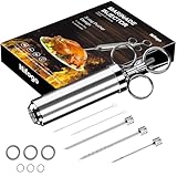 Edelstahl Fleischspritze, Marinierspritze, BBQ Bratenspritze mit 3 Nadeln,...