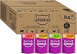 Whiskas 1+ Katzennassfutter Klassische Auswahl in Sauce, 84x85g (1...