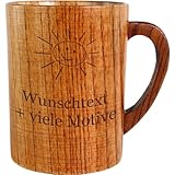 Holztasse mit Gravur – Holzbecher mit Name, Spruch + Motiv,...