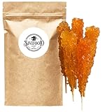 SIVIFOOD Kandiszucker Sticks mit Safran 10 Stück - goldener Kandis am...