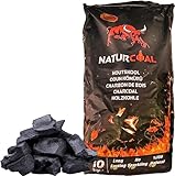 Naturcoal Premium Quebracho Holzkohle 10kg - Natürliche Grillkohle für...