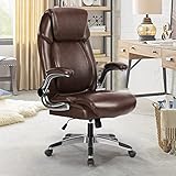 KCREAM Ergonomischer Bürostuhl 180kg, Leder chefsessel,Braun Office...