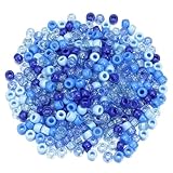 Canollo 200 Stück Blau Perlen zum Auffädeln, Pony Beads, Perlen für...