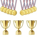 13 Stück Trophäen Medaillen Set, Medaillen für Kinder, Gewinner...