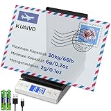 KUAIVO Briefwaage, 30kg/2g Digitale Paketwaage mit Halte & Tara Funktion,...