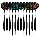 KOHMUI Dartpfeile, 12 Stück Steel Darts Pfeile Set, 23 Gramm Profi...