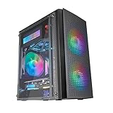 Mars Gaming MC300 Schwarz, MicroATX PC Gehäuse, Gehärtetes Glas, Mesh...