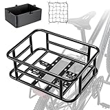 CXWXC Fahrradkorb Hinten mit Cargo Netz und Liner,Tragkraft bis zu 30 kg...
