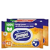 Tempo feuchte Toilettentücher Calendula & Kamille, Duo Pack, 2 Packungen...