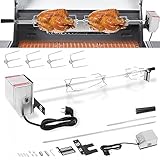Yakimz Grillspieß Set, Drehspieß mit 4X Fleischnadeln, 117cm Grillspieß...