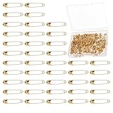 BOHUIZ 120 Stück Sicherheitsnadeln, 19 mm Gold Kleidung Sicherheitsnadeln...