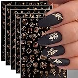 JMEOWIO Nagelsticker Frühling Blume 12 Blatt Nail Art Sticker...