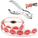 1000 Stück Prüfplaketten 30MM 1 Plakette Lochzange Rundloch 3MM Satz Rot...
