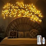 Ciskotu Lichterkette Willow Vine, 8 Modes USB Weidenrebe Baum Lichter mit...