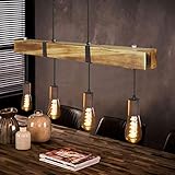 GBLY Vintage Pendelleuchte Holz Esstischlampe Retro Hängeleuchte mit 80CM...