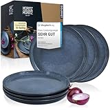 Moritz & Moritz VIDA 6er Dessertteller Set Blau - Stylische Porzellan...