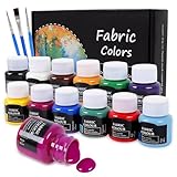 LiBozd Stoffmalfarben Textilfarben Waschfest | Set aus 12 x 25ml...
