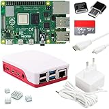 Raspberry Pi 4 4GB Starter-Set | 64GB SD Karte | USB-C Netzteil 15W |...