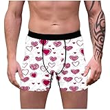 Boxershorts Herren Herz Druck Unterhosen Männer Bequeme Valentinstag Boxer...