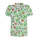 Roobeety Damen T-Shirt mit Frosch-Allover-Print und Rundhals | Lässiges...