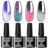 Croitout UV Farbwechsel Gel Nagellack Set, Thermo Shellac Gellack Kit,...