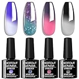 Croitout Gel Nagellack Set, UV Farbwechsel Gel Nagellack Set, Thermo...