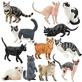 EYSCOTA 12PCS Katze Figurensatz, realistische Kätzchen Spielzeug, Katze...