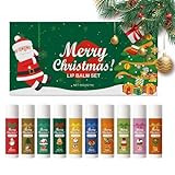 Weihnachts-Lippenbalsam-Set, 10 Stück Weihnachts Lippenbalsame,...