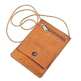 BOCCX Kleiner einfacher Brustbeutel Leder Security Wallet Brusttasche...