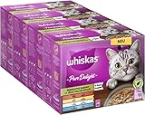 Whiskas 1+ Katzenfutter Pure Delight Gemischte Auswahl in Gelee, 12x85g (4...